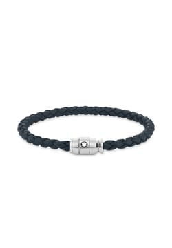 Montblanc سوار كبير الحجم، جلد ناعم، لون أزرق سماوي