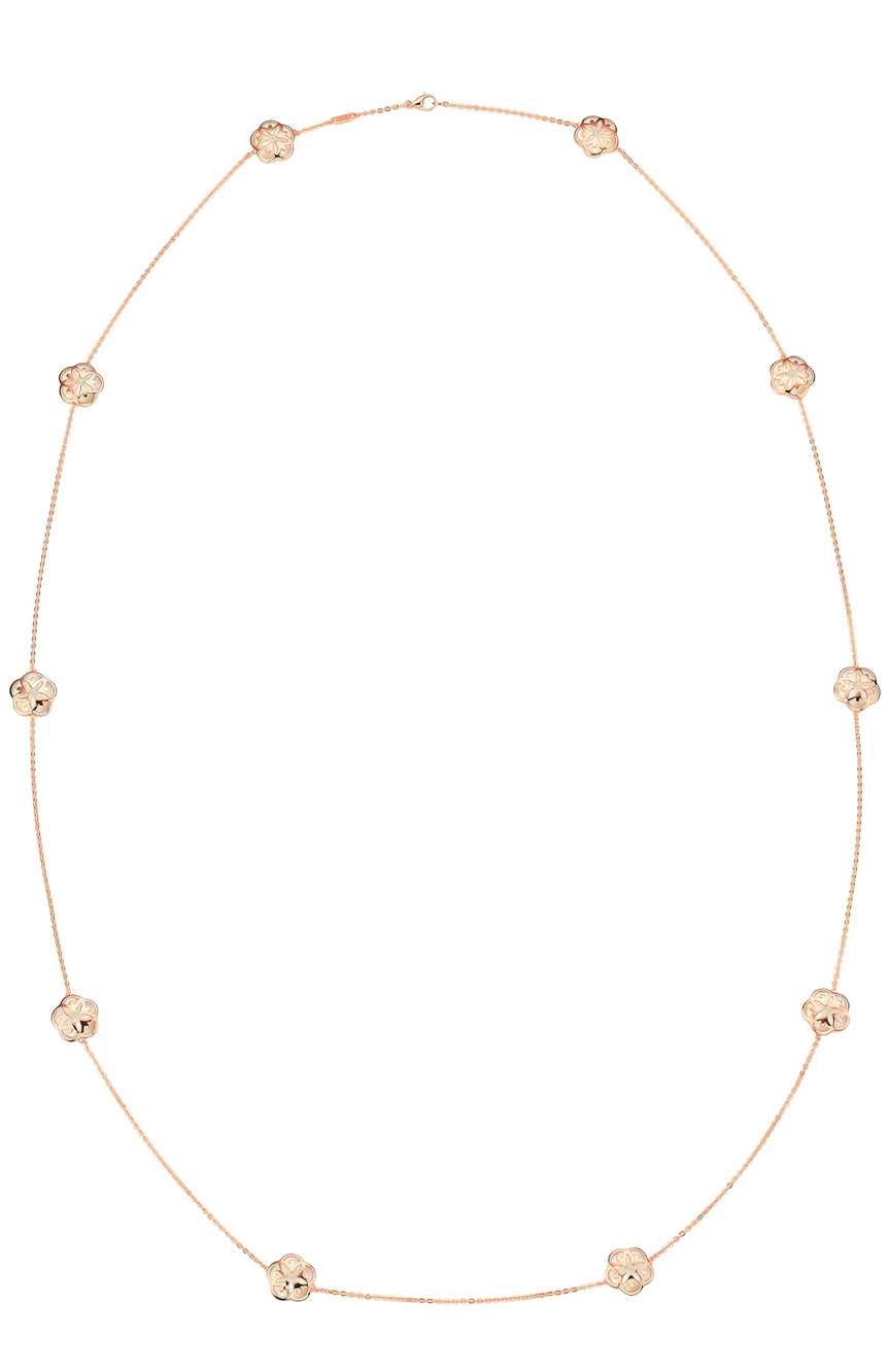 أوميغا قلادة من الذهب الأحمر عيار 18 قيراط واللؤلؤ