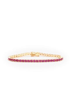 Izabel Display Tennis Bracelet Pink Gold