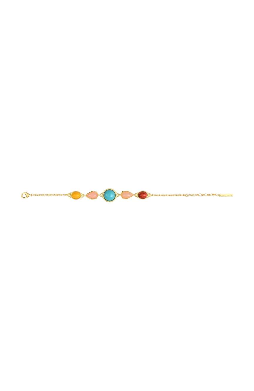 Satellite Oceane Bracelet In Gold-Tone Metal With Colored Cabochons - Multicolored