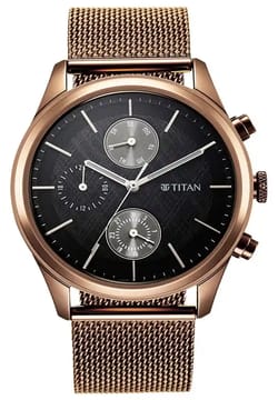 Titan Neo Splash Black Dial Analog Quartz Stainless Steel Strap watch for Men