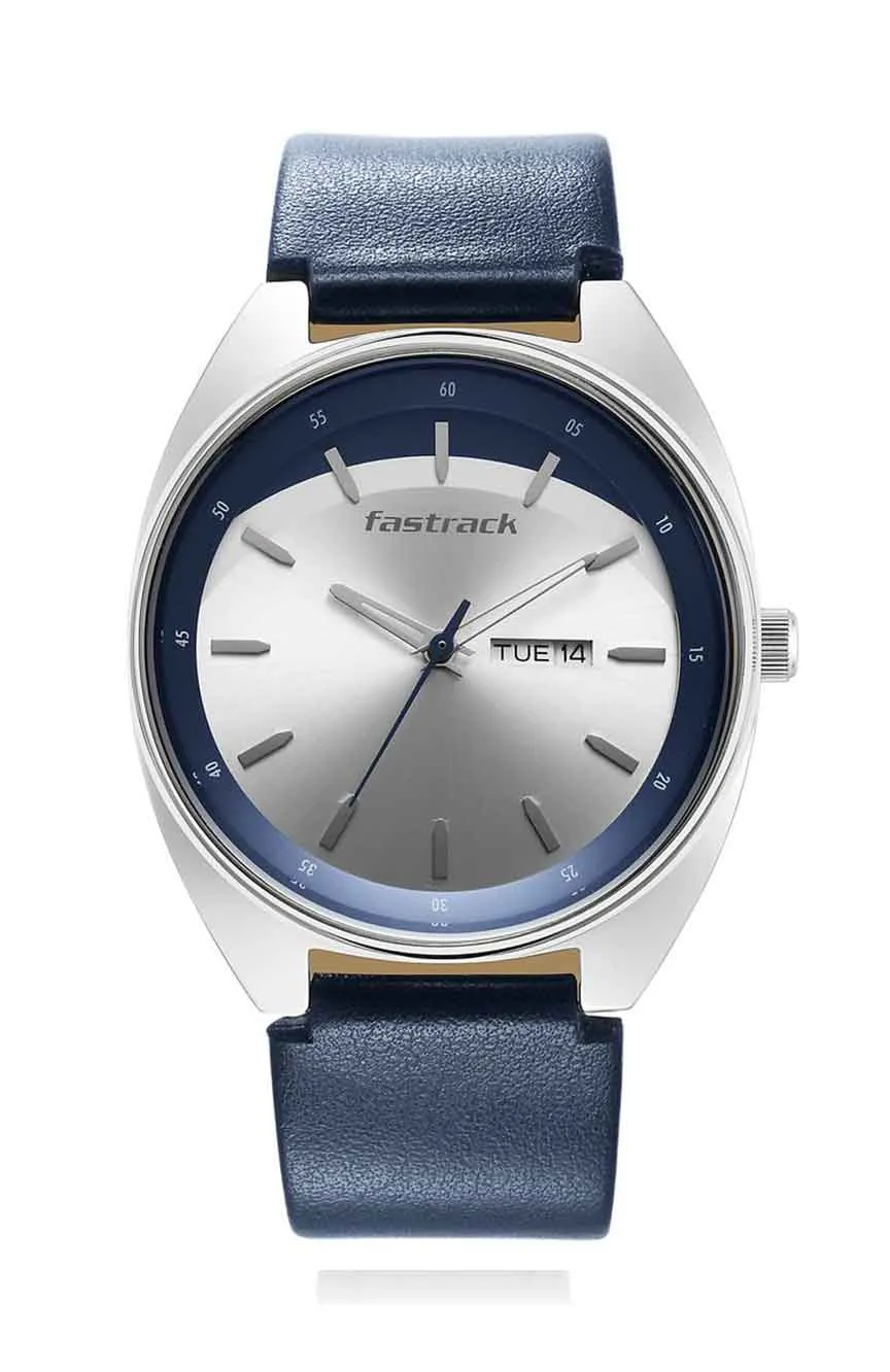 

Titan | Fastrack Snob X Silver Dial Leather Strap Watch for Guys