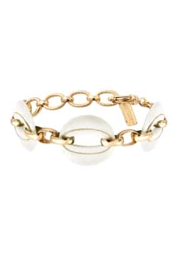 Satellite Masseria Gold-Plated Chain Bracelet - White