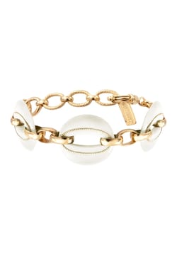 Satellite Masseria Gold-Plated Chain Bracelet - White
