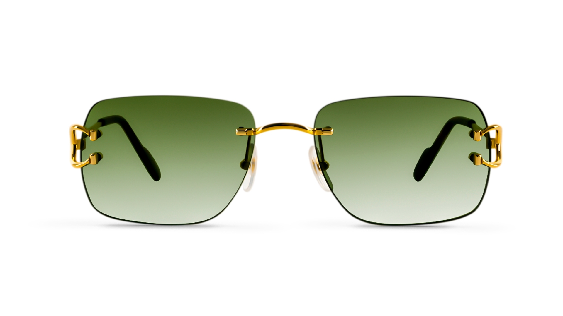 Men Rectangular Square Gold Sunglass