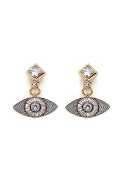 Mon Reve Tate Zircon Eye Clip-On Earrings