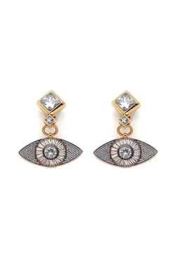 Mon Reve Tate Zircon Eye Clip-On Earrings