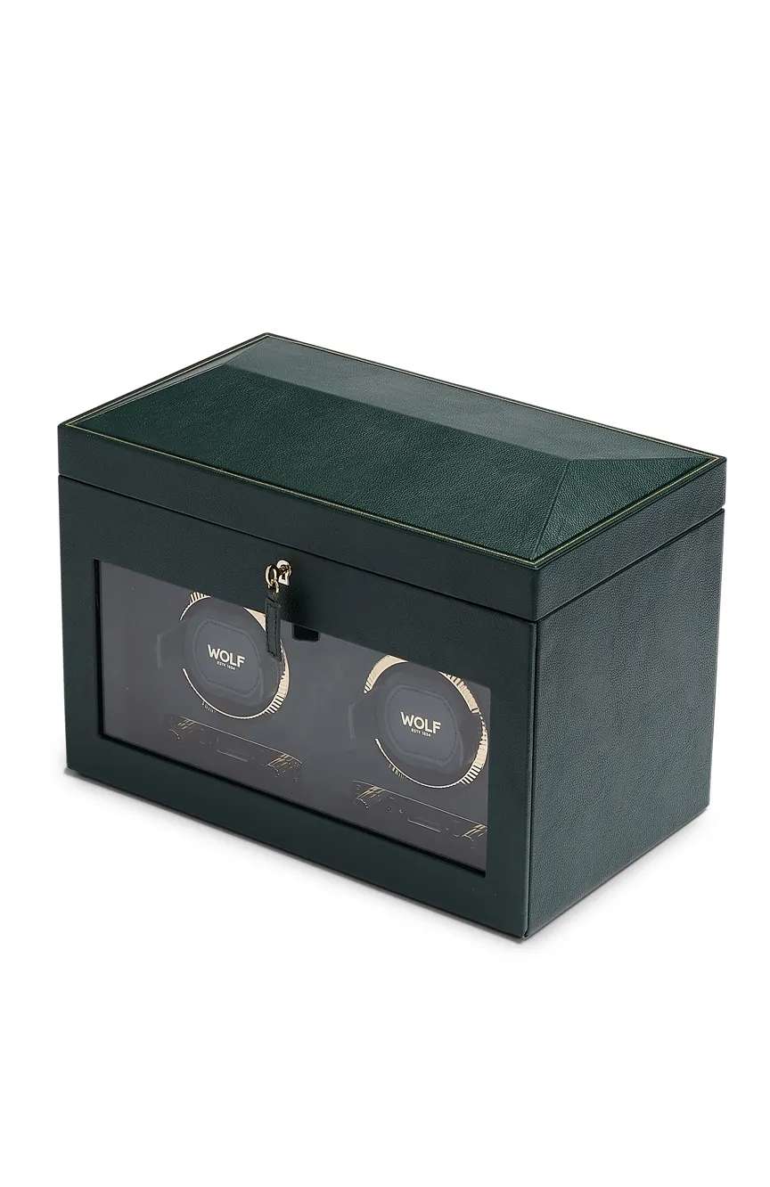 WOLF BRITISH RACING DOUBLE WATCH WINDER WITH STORAGE