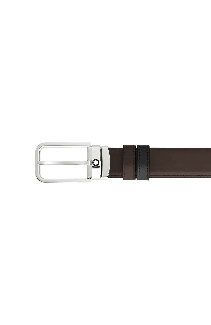 Montblanc 30 mm Reversible Belt in Meisterstuck Leather with Rectangular Buckle