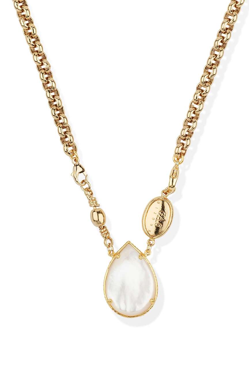 Gas Bijoux Gold Chain Mother of Pearl Pendant Necklace