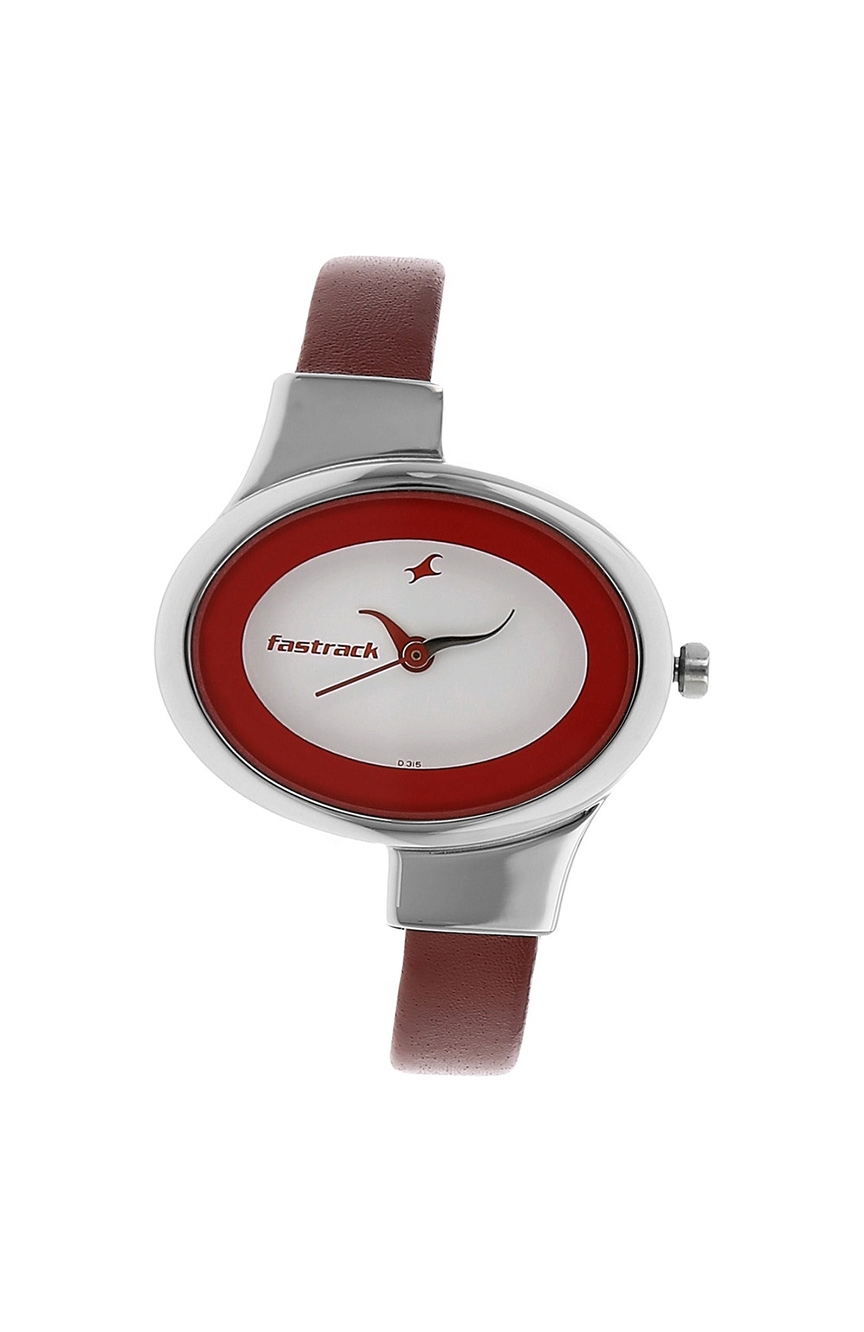 Titan Fastrack Economy Quartz Analog White Dial Leather Strap Watch for Girls RivoliShop