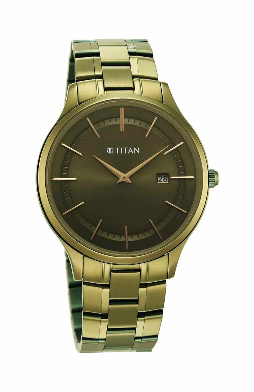 

Titan | Titan Classique Slimline Green Dial Analog with Day and Date Stainless Steel Strap watch for Men