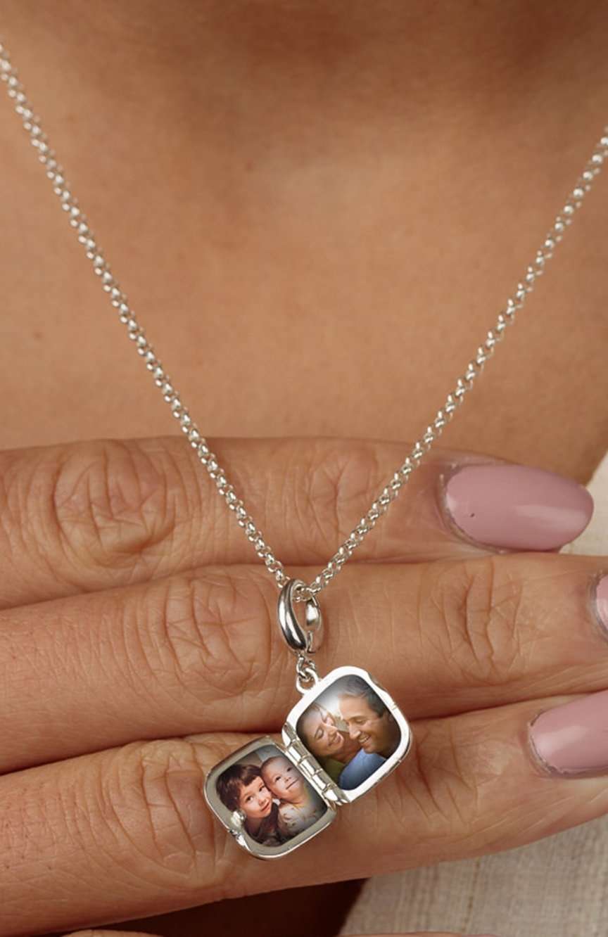 Lily Charmed Silver Turquoise Heart Locket Charm