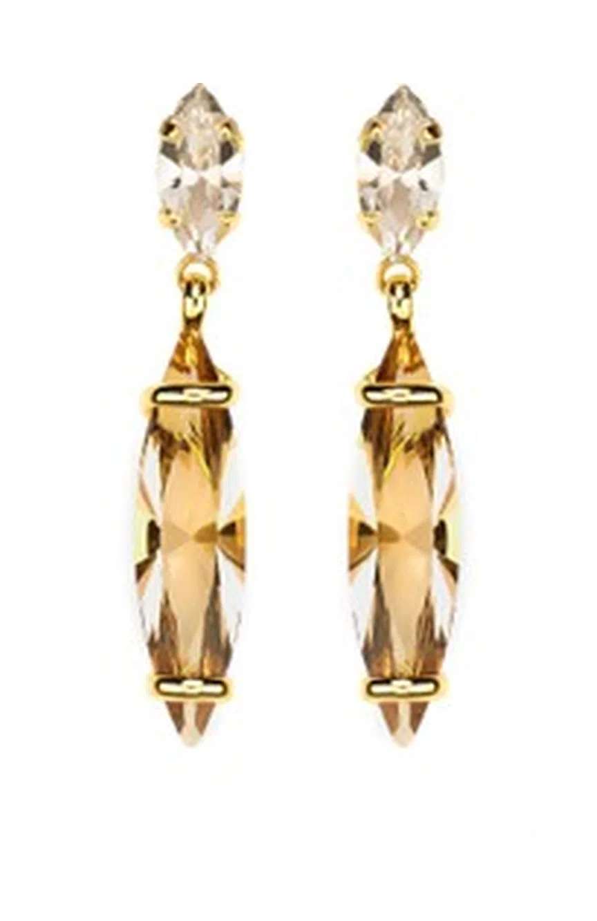 أندريا مارازيني أقراط ديفينا مطلية بالروديوم، ظل ذهبي