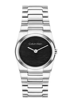 Calvin Klein ساعة كلفن كلاين يونيت تونيو بميناء مستدير مقاس 26 مم وسوار ستانلس إستيل للنساء