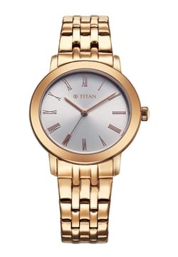 Titan Workmode Quartz Analog Silver sunray dial Dial Stainless Steel Strap Watch For Women