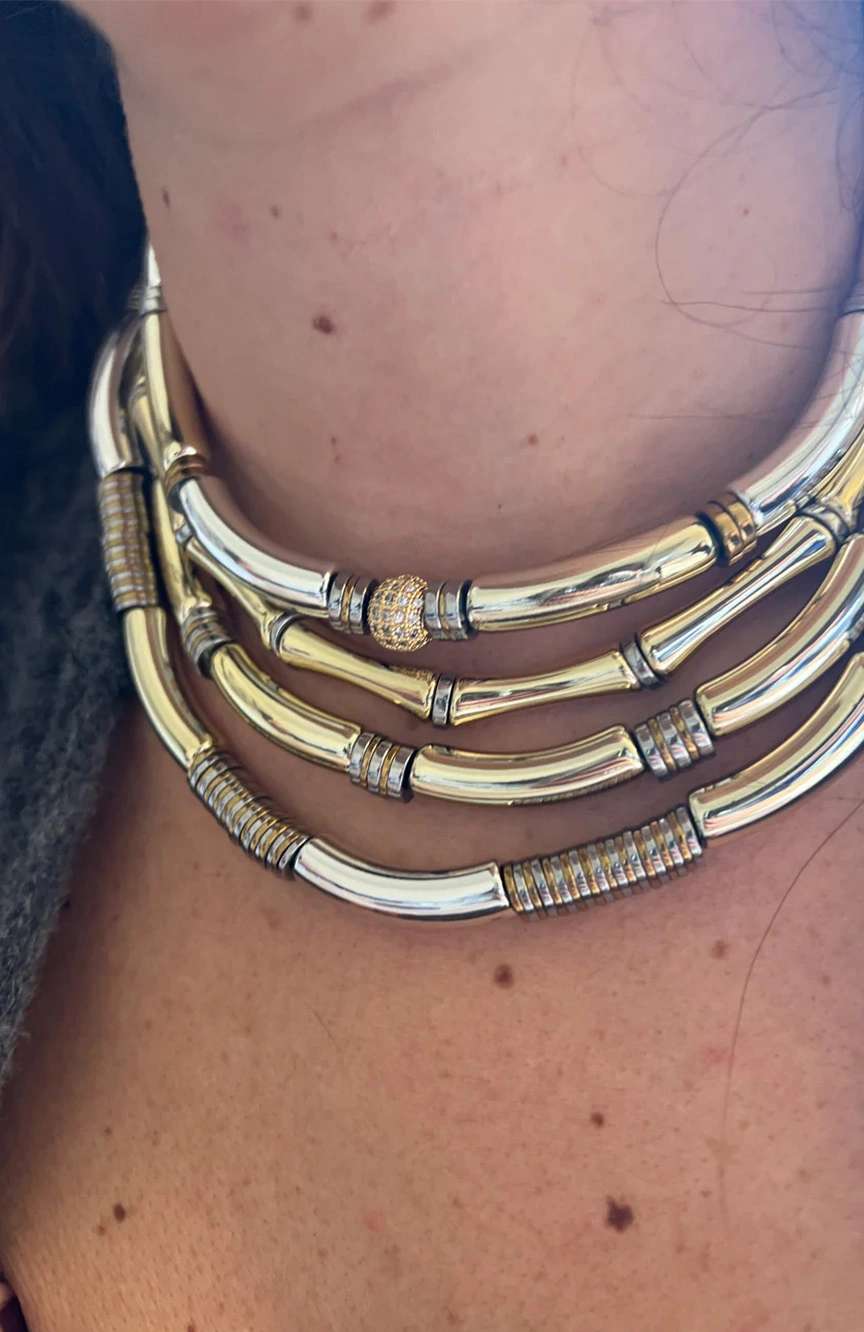 Colette Market Bamboo star two tone necklace