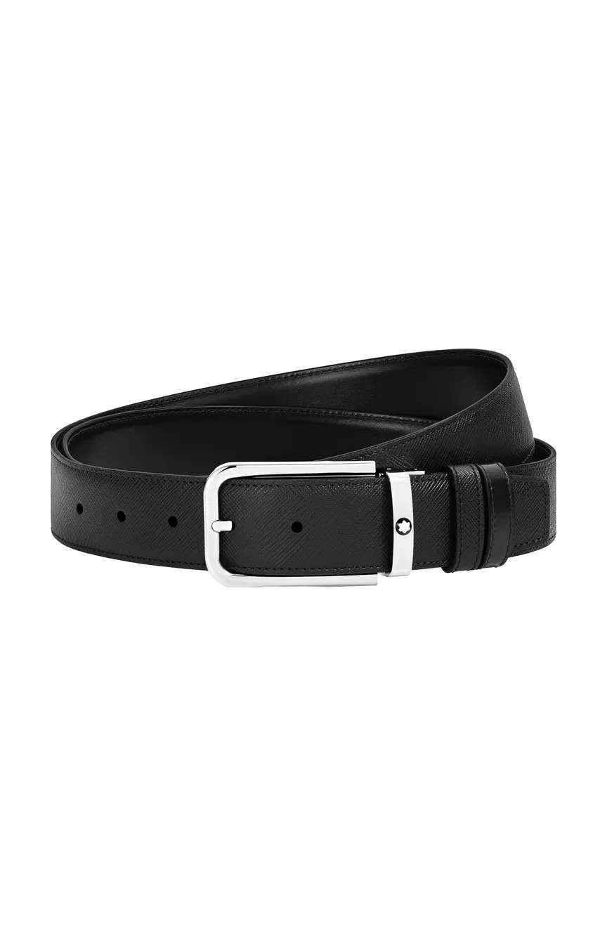 Montblanc 35 mm Reversible Belt in Sartorial Leather with Rectangular Buckle