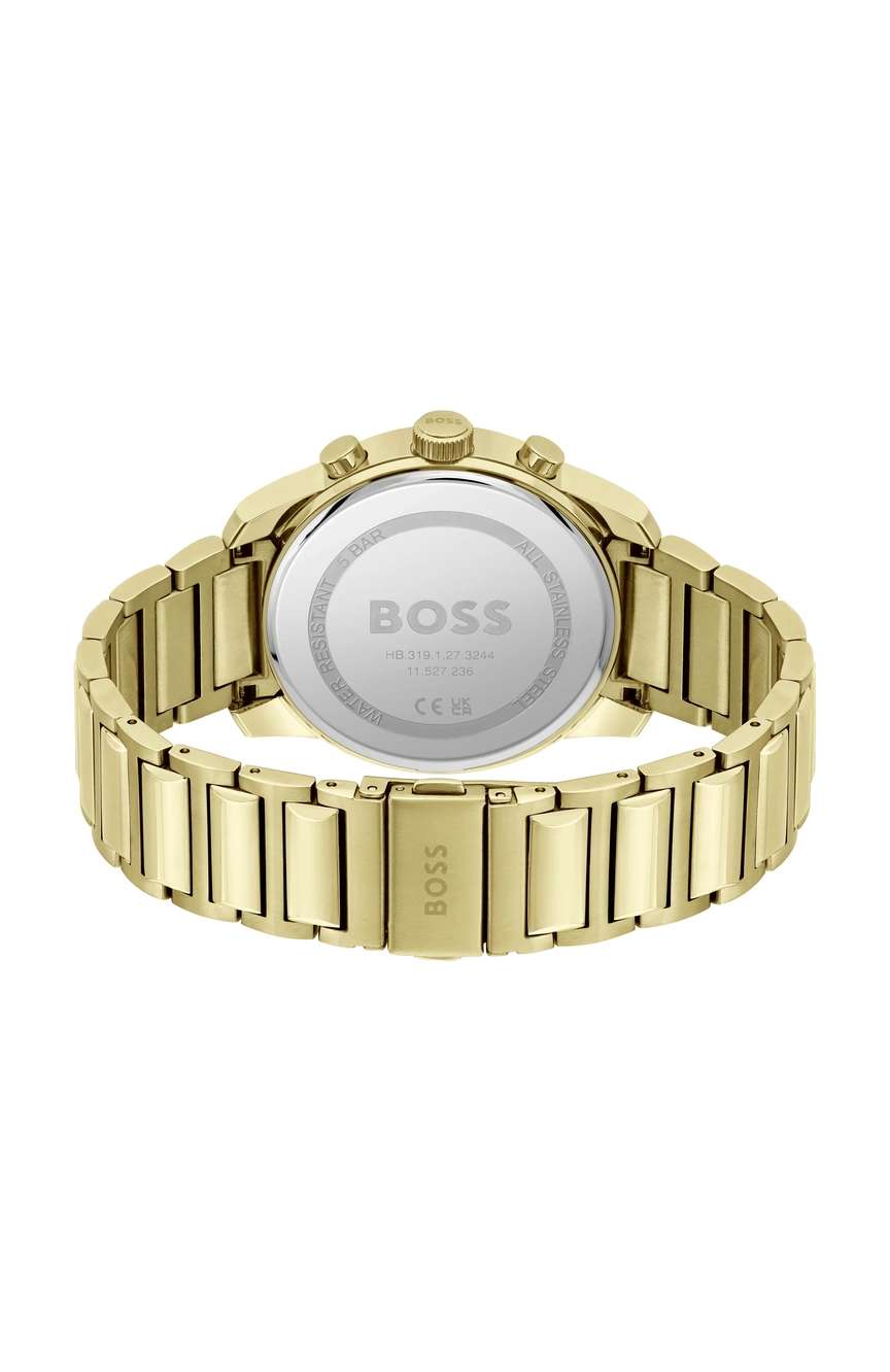 بوص ساعة يد رجالية بسوار ستانلس ستيل من بوص بتقنية الكوارتز - 1514006