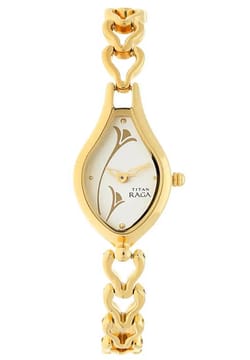 Titan Raga White Dial Women Watch With Metal Strap