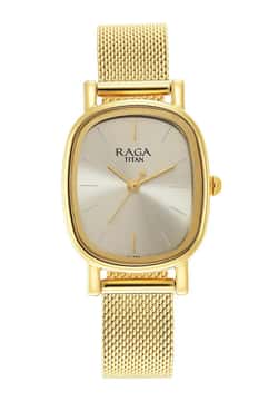 Titan Raga Viva Champagne Dial Analog Stainless Steel Strap watch for Women