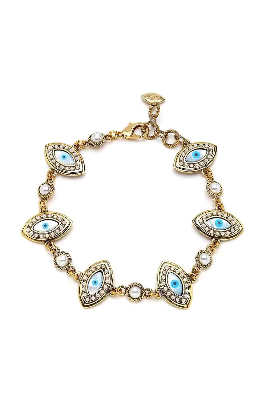 Mon Reve Courageous Evil Eye Pearl Necklace