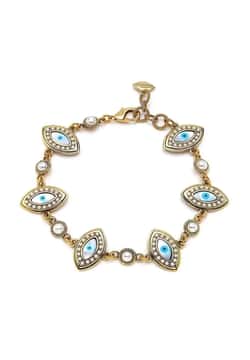 Mon Reve Courageous Evil Eye Pearl Necklace