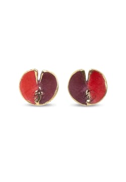 Fili Plaza Shinny diamond red garnet earrings