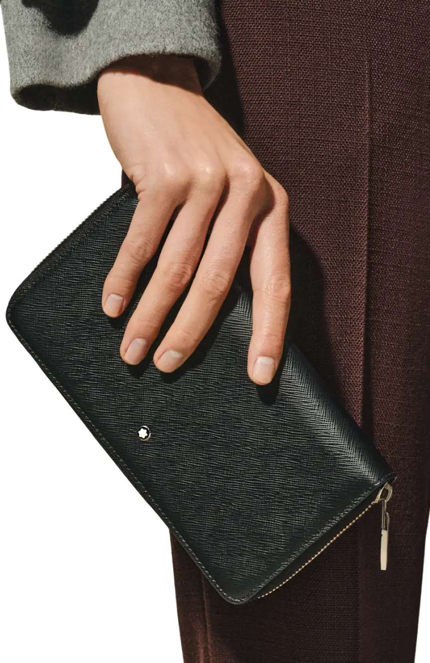 مون بلان محفظة سارتوريال بسحّاب بسعة 12 بطاقة ائتمان