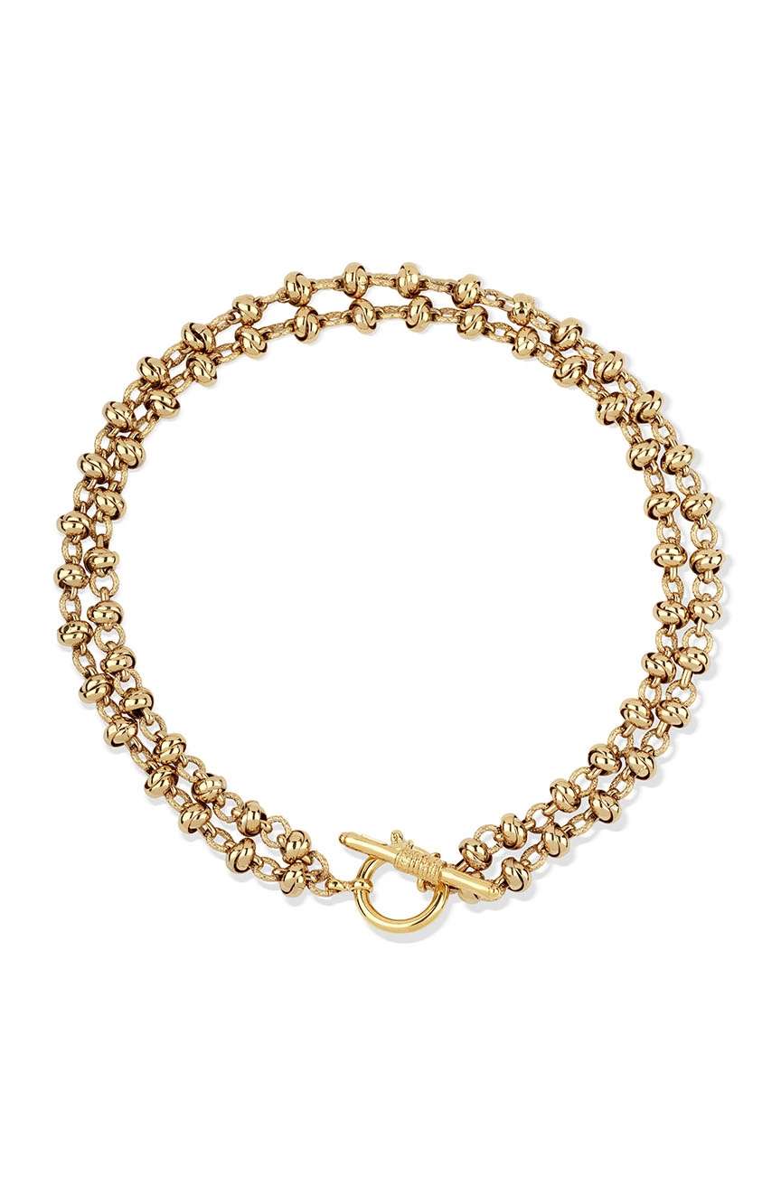 Gas Bijoux Double Row Interlaced Circle Chain Necklace
