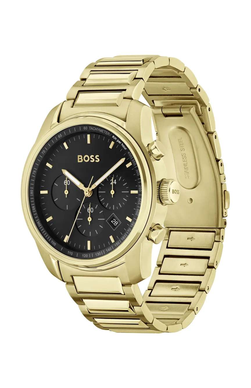 بوص ساعة يد رجالية بسوار ستانلس ستيل من بوص بتقنية الكوارتز - 1514006