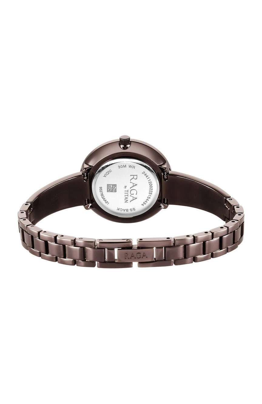Titan Raga Showstopper Quartz Analog Brown Dial Metal Strap Watch For Women