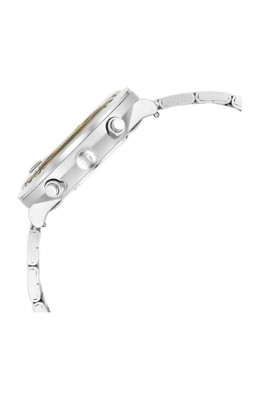 Titan Timeless Treasures Quartz Analog Dual Time Black Dial With Silver Color Stainless Steel Strap Watch For Men