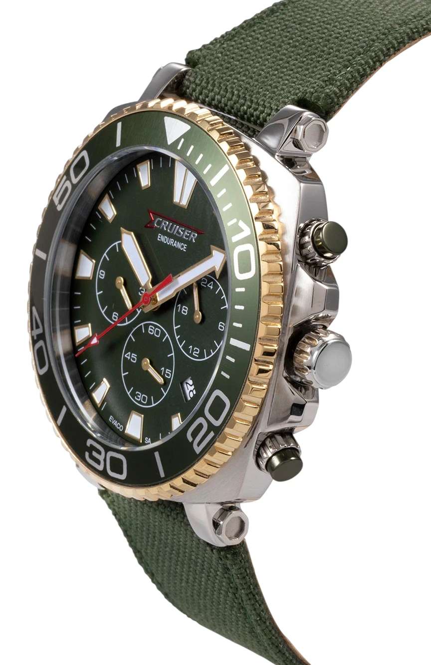كروزر Gents Green canvas strap watch