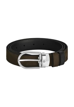 Montblanc Horseshoe 30 mm Reversible Belt in Suede Leather