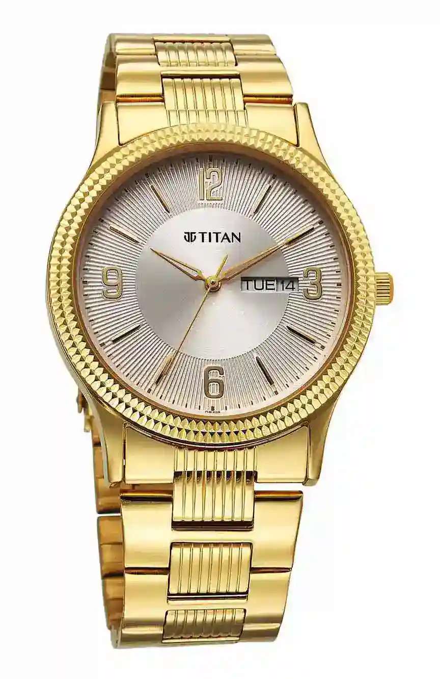 تيتان ساعة تيتان بميناء أبيض فضي للرجال