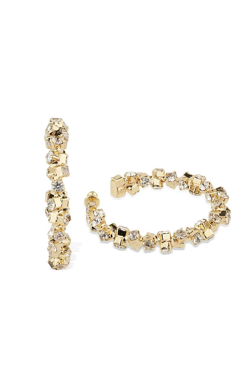 Gas Bijoux Twisted Strass hoope Earrings