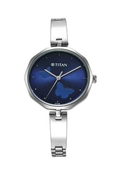 Titan Karishma Quartz Analog Blue Dial Stainless Steel Strap Watch for Women