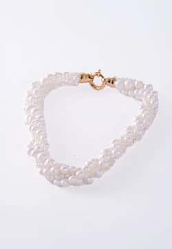 Madreperla قلادة لؤلؤية ملتوية متعددة الخيوط