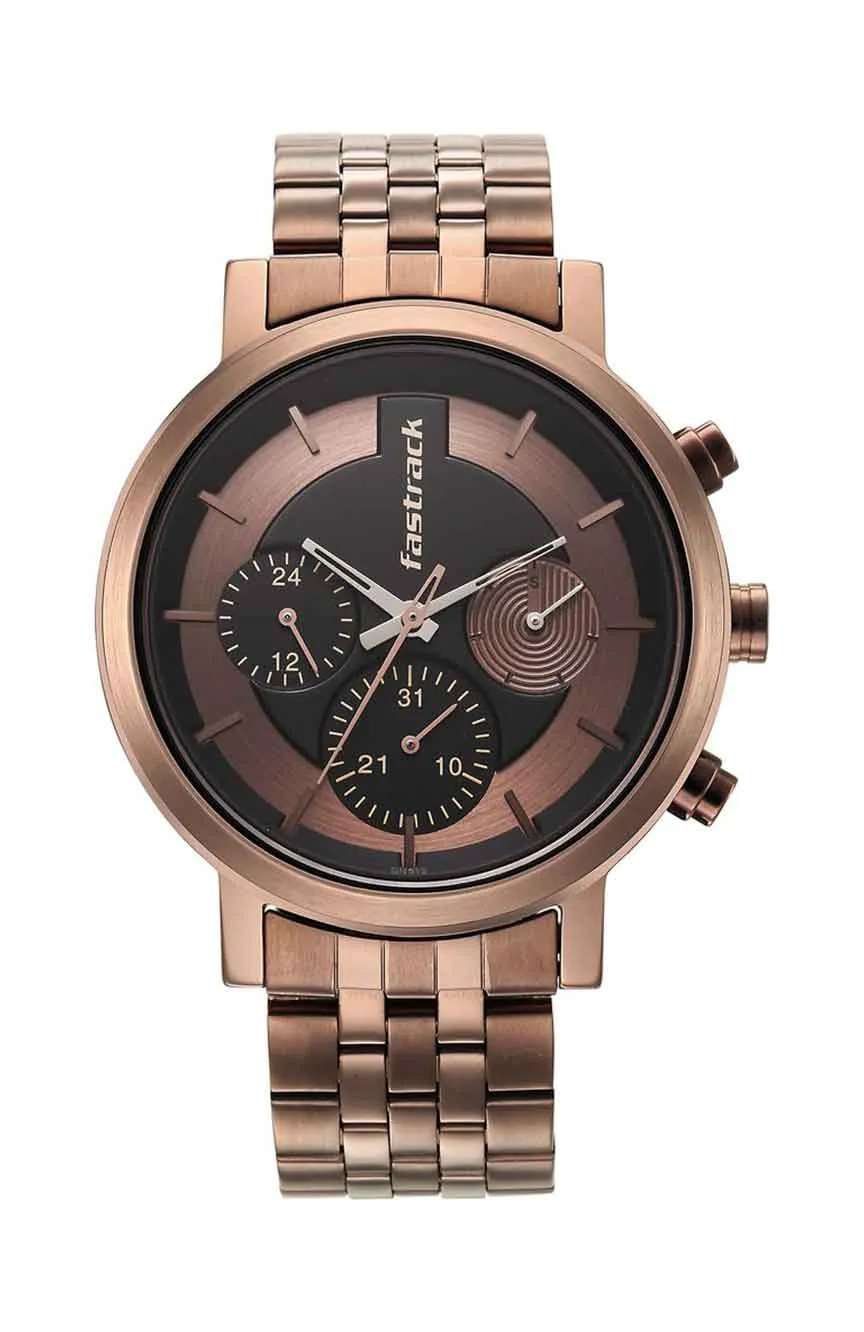 Titan Fastrack Tick Tock Brown Dial Watch for Guys