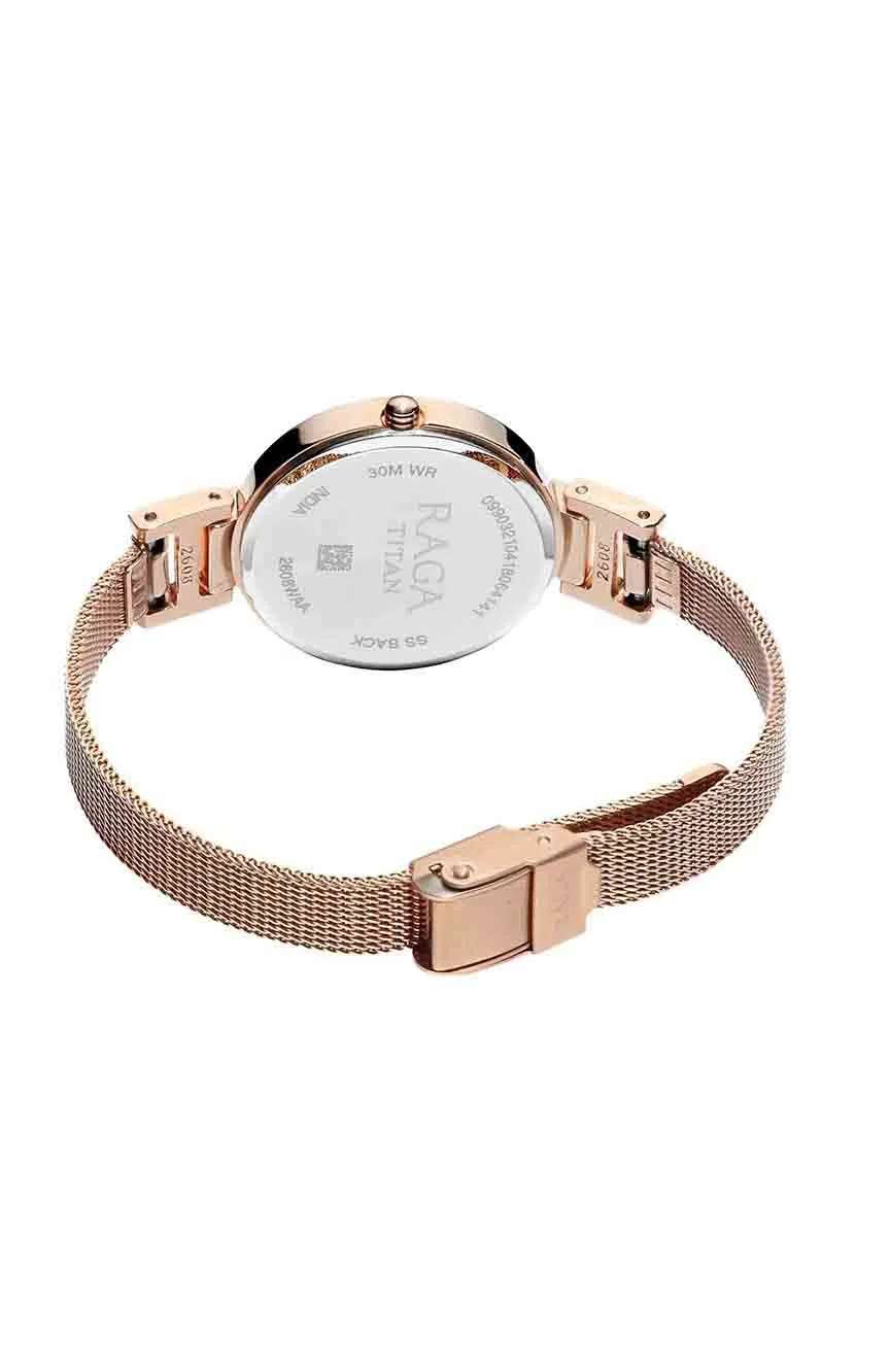 تيتان ساعة تيتان راجا فيفا بميناء أنثراسيت وسوار معدني للنساء