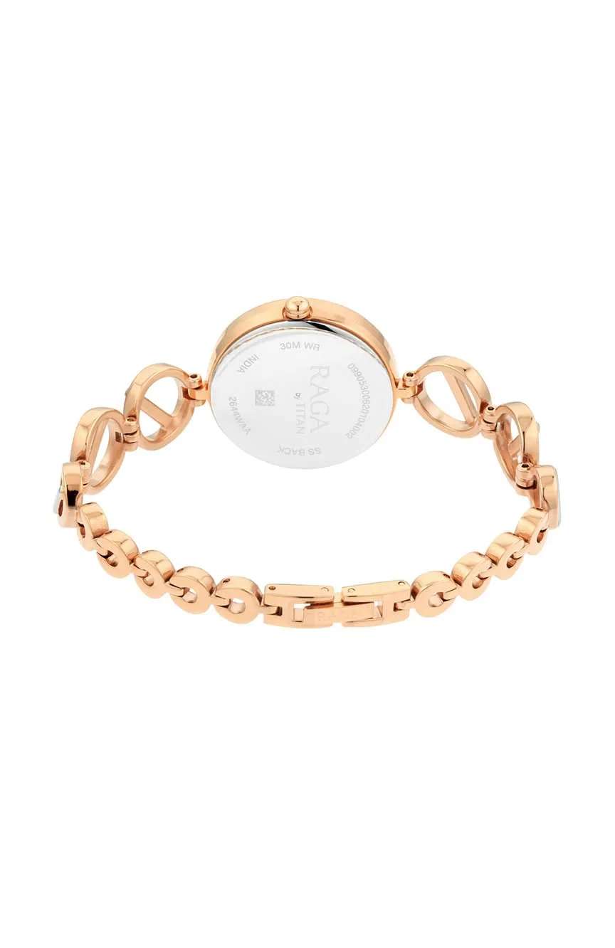 Titan Raga Viva Rose Gold Dial Women Watch With Metal Strap