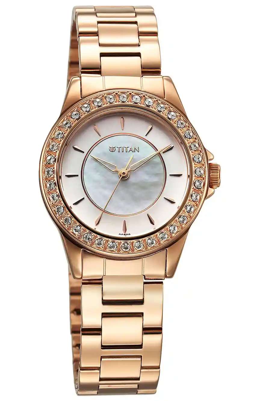 Titan Midnight Radiance Rose Gold Strap Watch for Women
