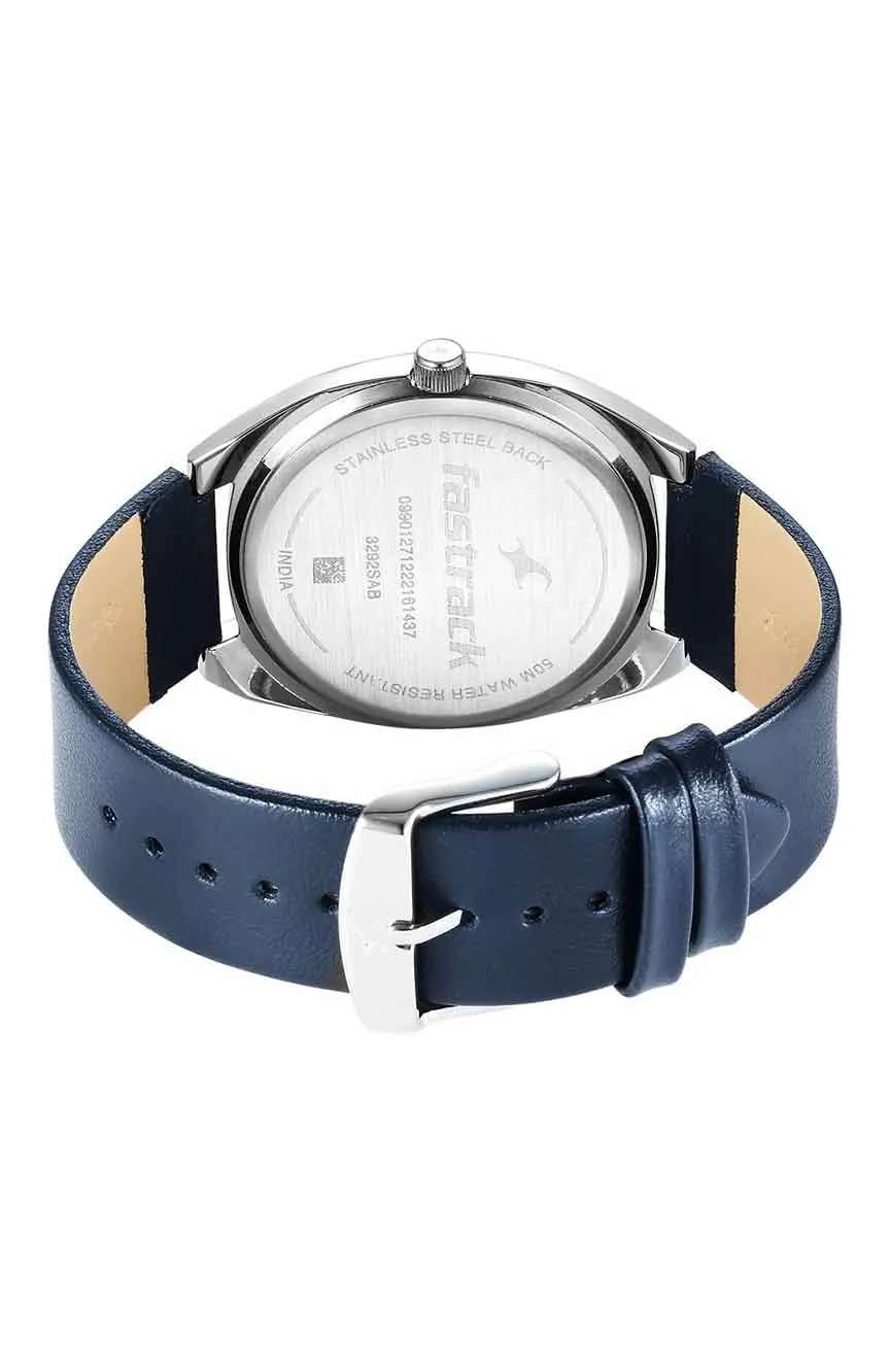Titan Fastrack Snob X Silver Dial Leather Strap Watch for Guys