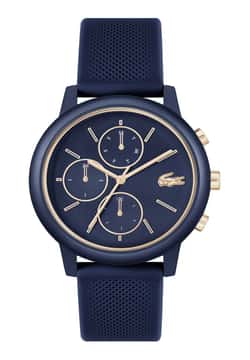 Lacoste ساعة لاكوست 12.12 بميناء مستدير مقاس 42 مم وسوار سيليكون للرجال