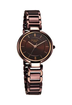 Titan Raga Women's Allure: Brown Dial with designer Metal Strap Watch