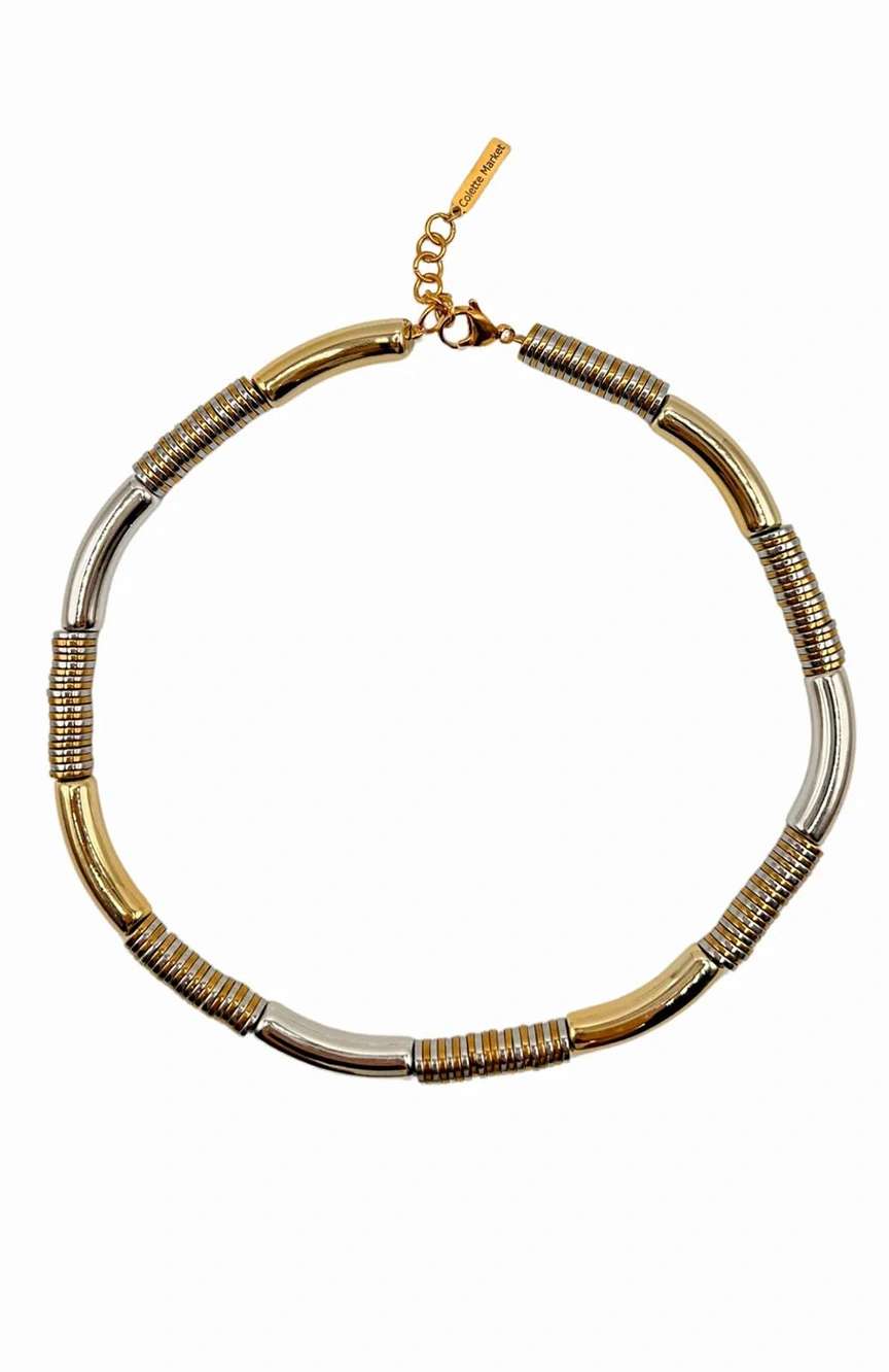 Colette Market Multi rondelles resin and hematite necklace