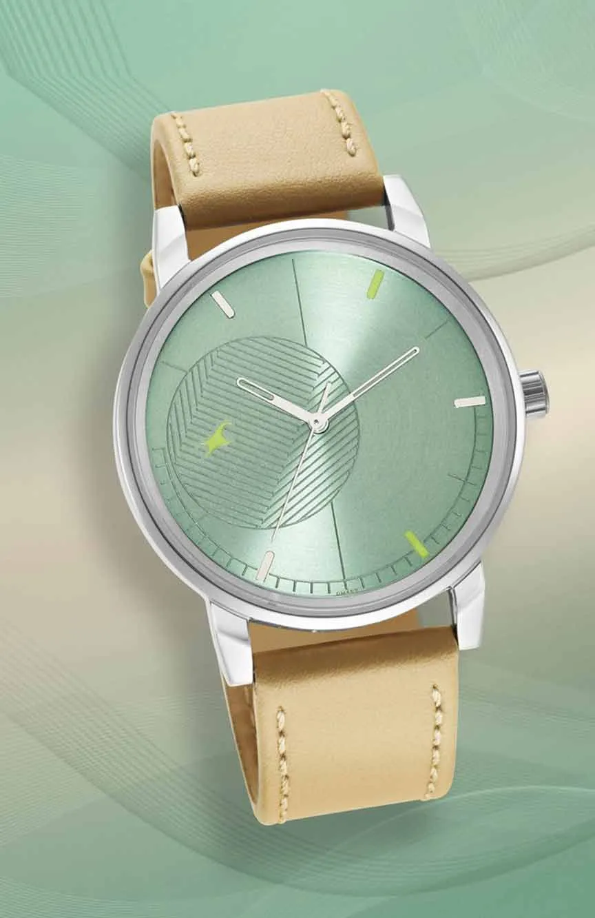 

Titan | Fastrack Stunners Quartz Analog Green Dial Leather Strap Watch for Guys