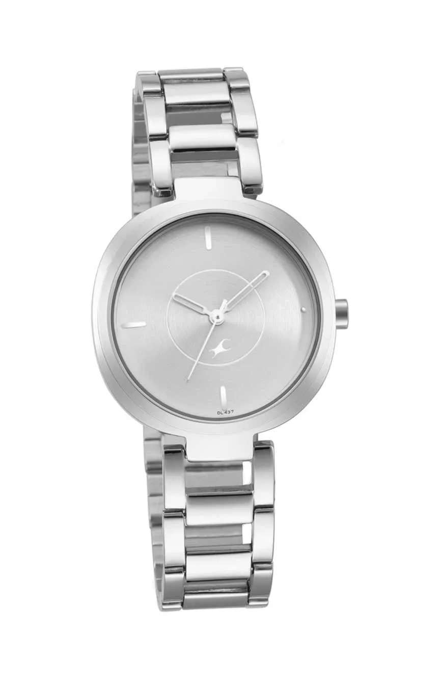 Titan Fastrack Stunners Quartz Analog Silver Dial Metal Strap Watch for Girls