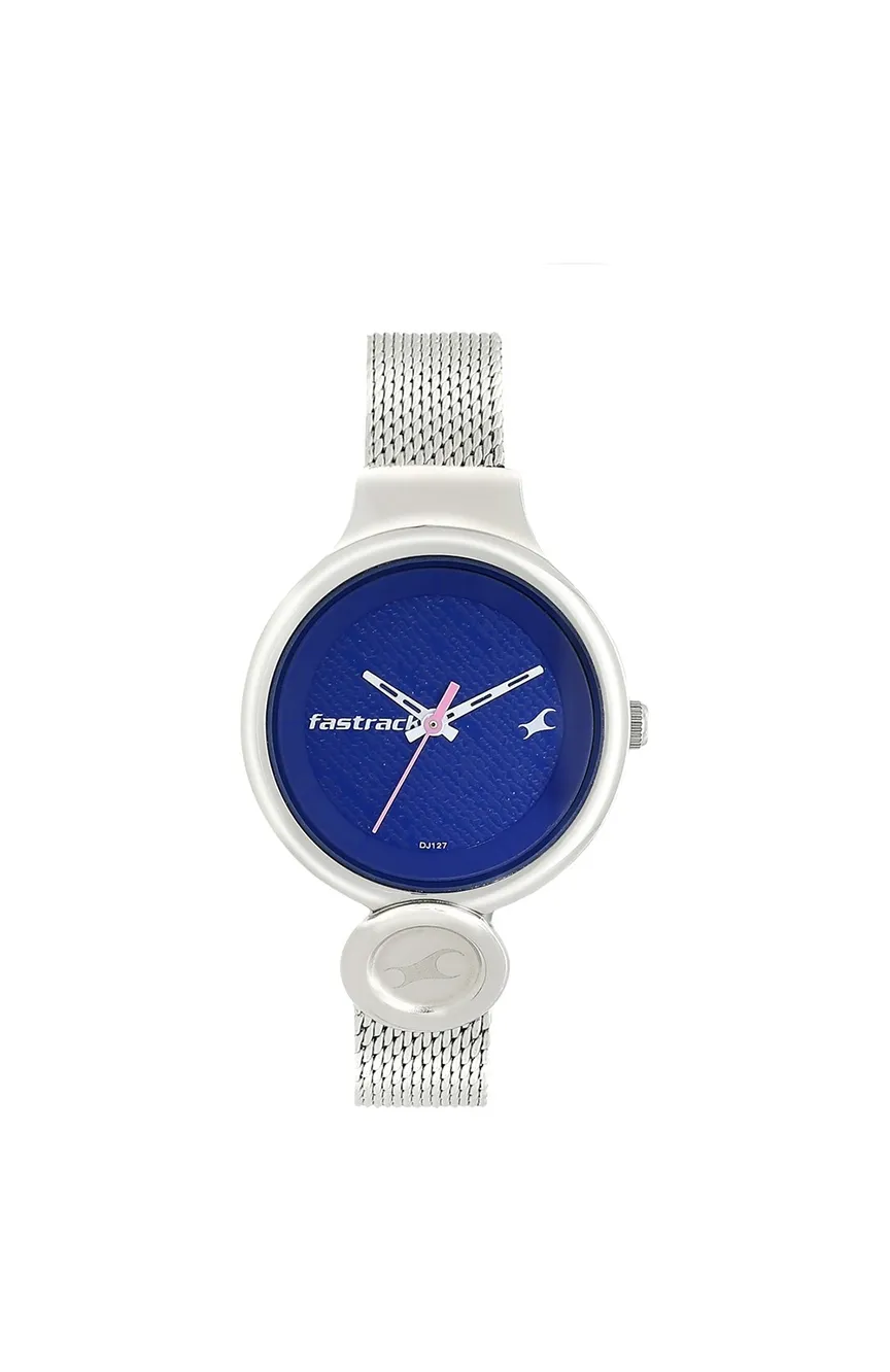 

Titan | Fastrack Denim Quartz Analog Blue Dial Stainless Steel Strap Watch for Girls